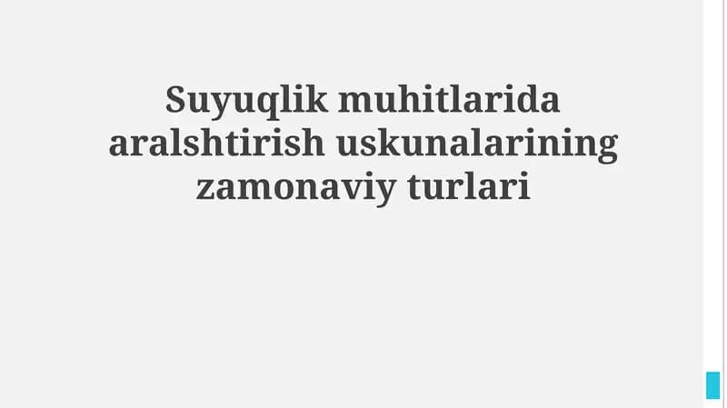 Aralashtirish uskunalarining turlari