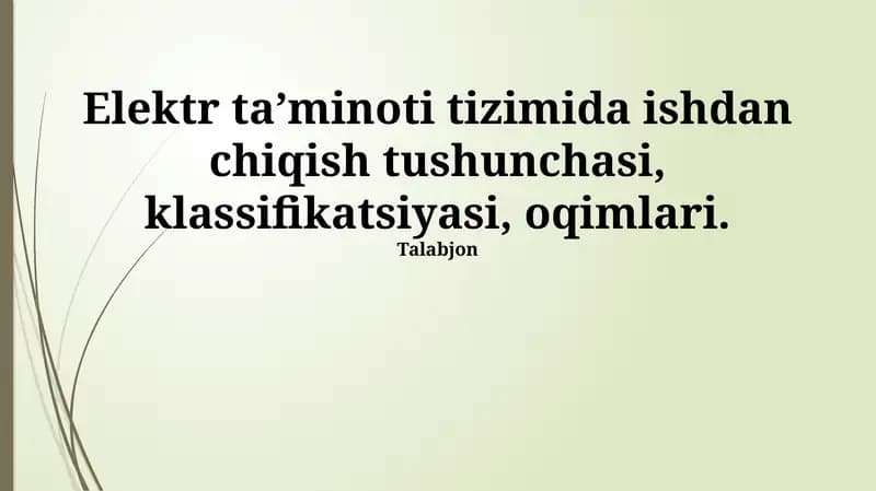 Elektr ta’minoti tizimi