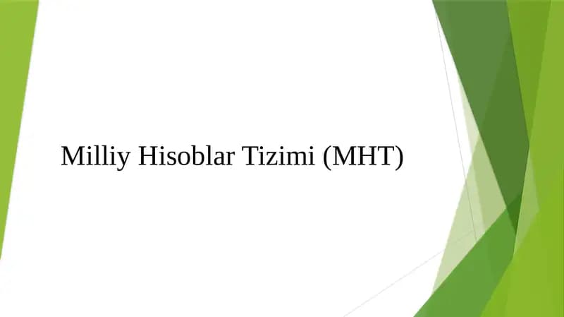 Milliy Hisoblar Tizimi (MHT)
