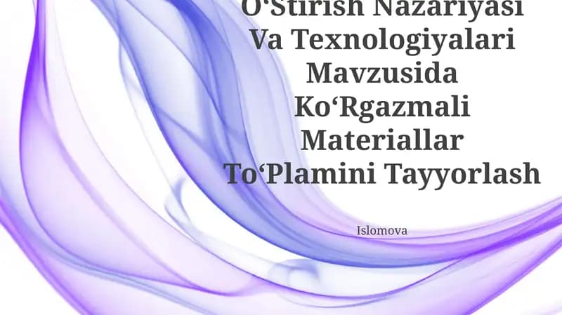 Bolalar Nutqini OʻStirish Nazariyasi Va Texnologiyalari