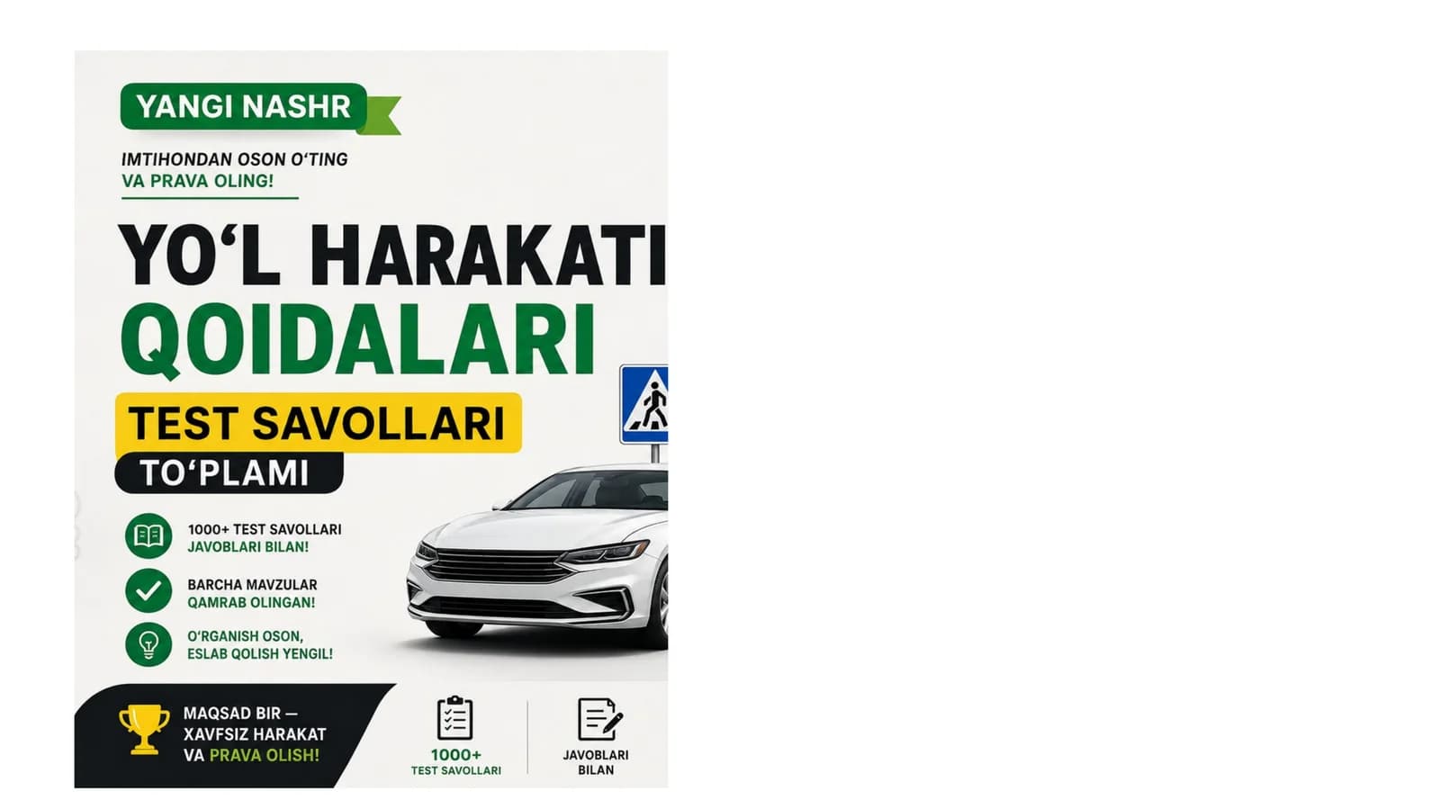 Avtotest qoidalari test savollari to‘plami