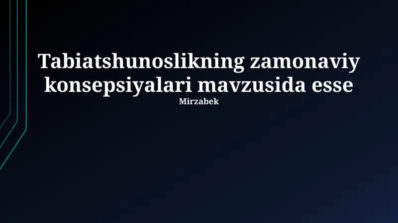 Biologiyaning Zamonaviy Tendentsiyalari
