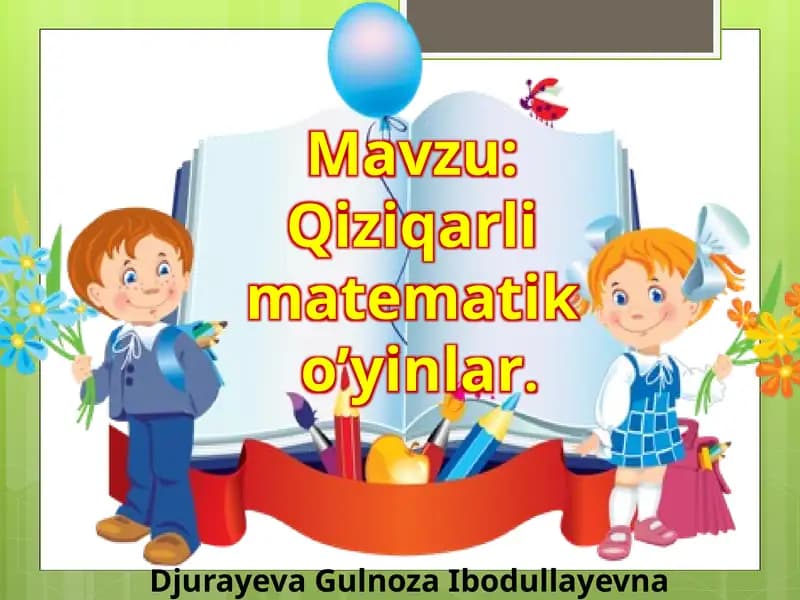 Qiziqarli matematiko'yinlar