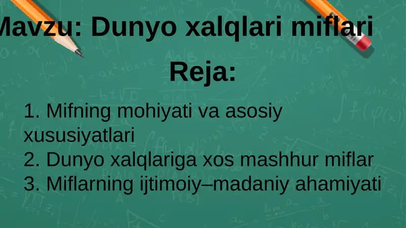 Dunyo xalqlari miflari