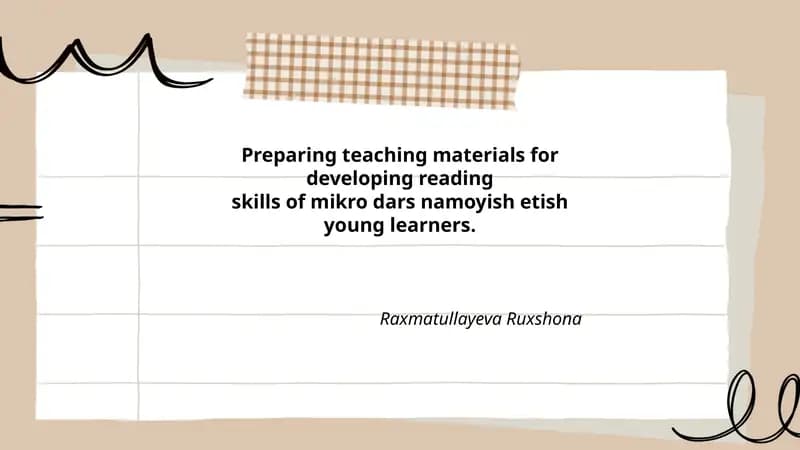 Mikro dars namoyish etish uchun o'quv materiallarini tayyorlash