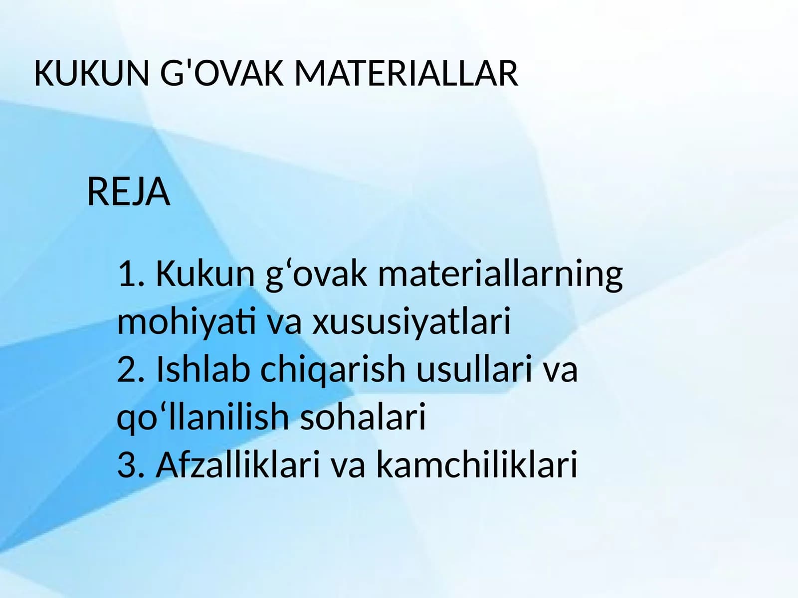 Kukung'ovakmateriallar