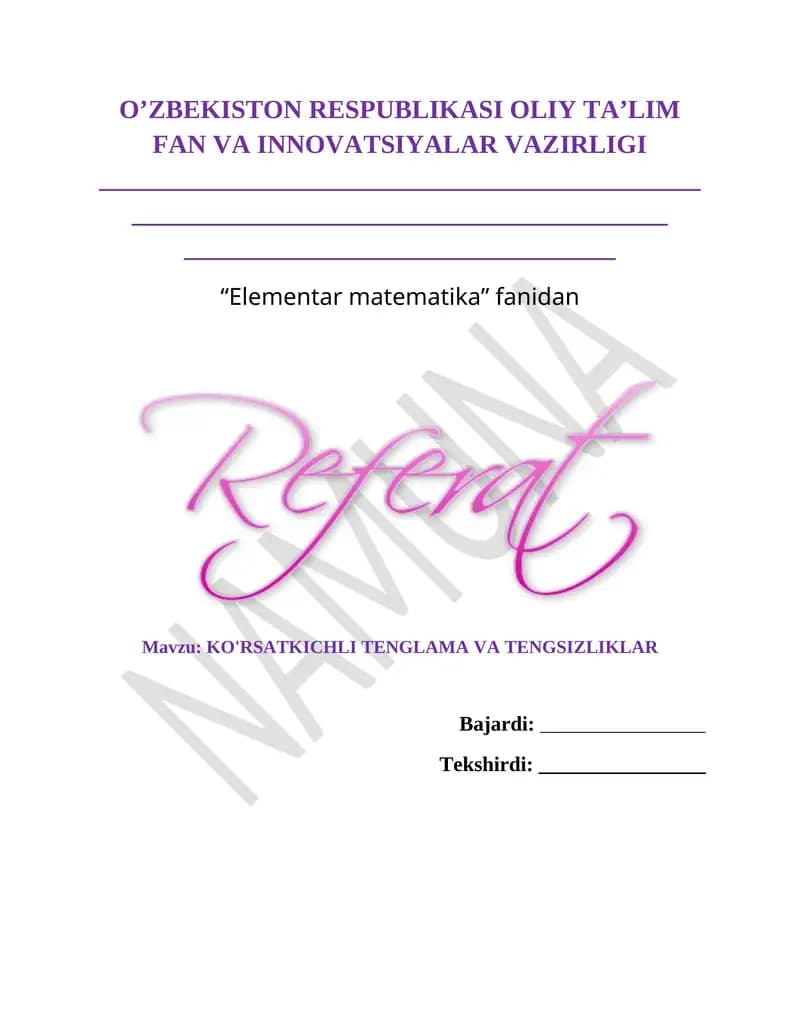 Elementar matematika