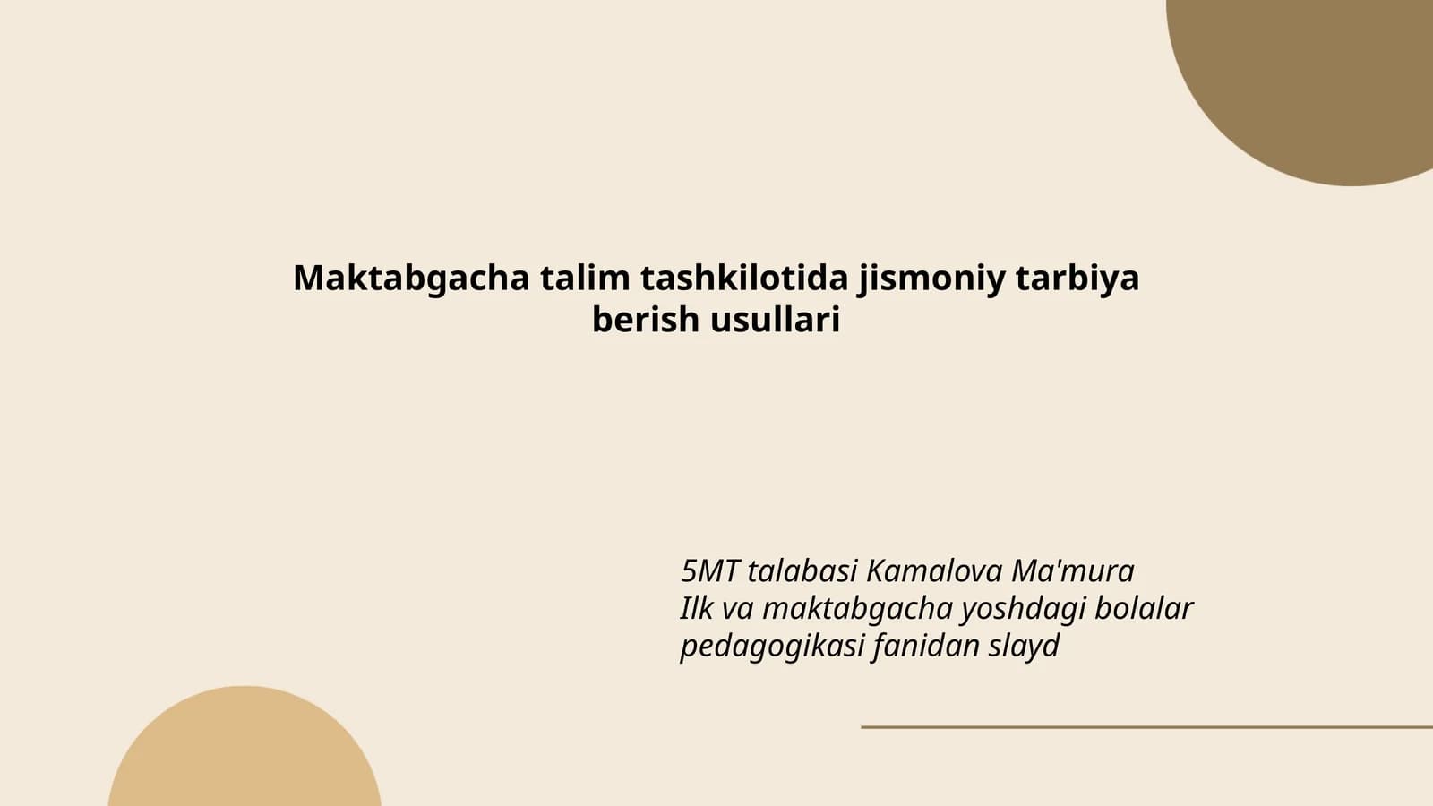 Maktabgacha talim tashkilotida jismoniy tarbiya berish usullari