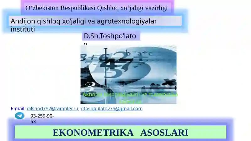 EKONOMETRIKA ASOSLARI