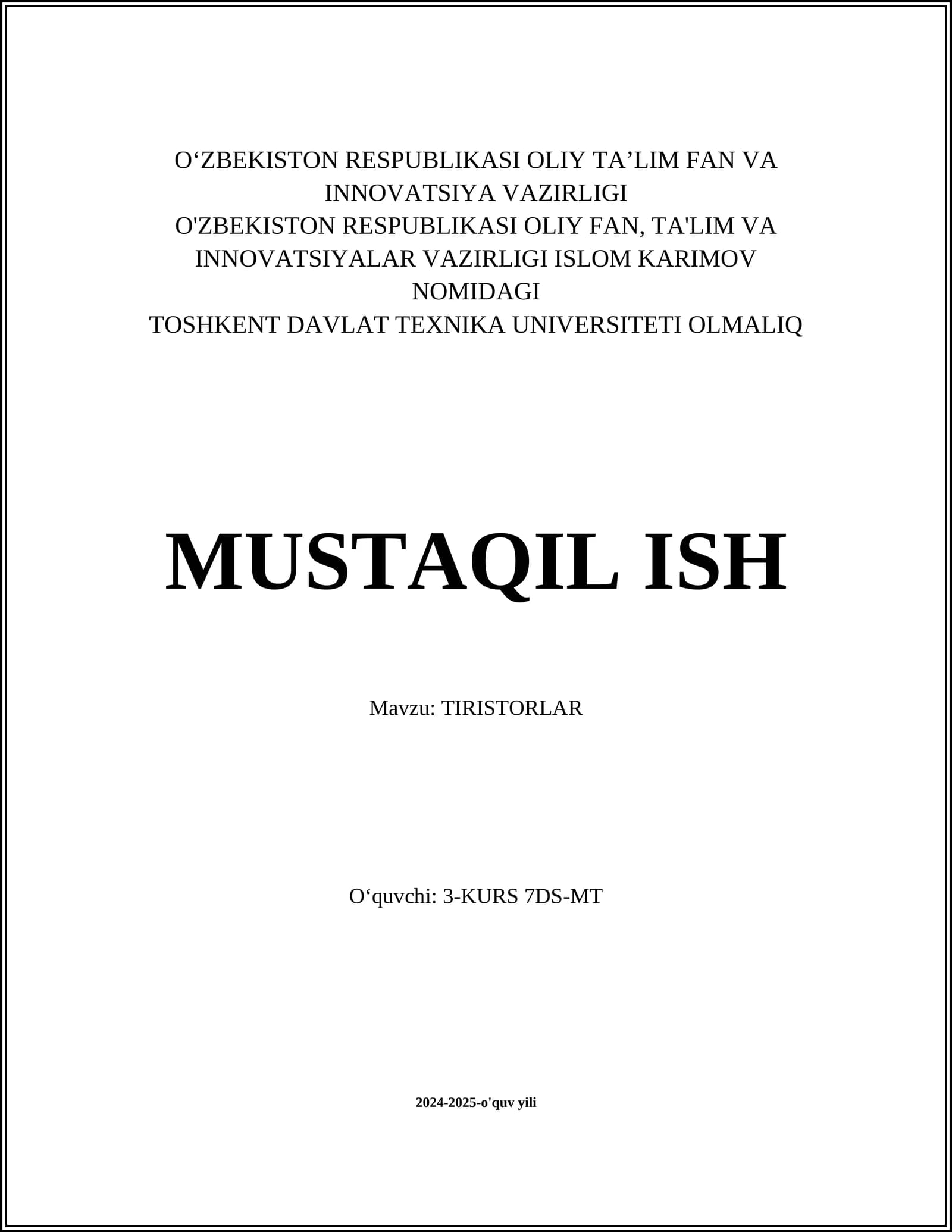 TIRISTORLAR
