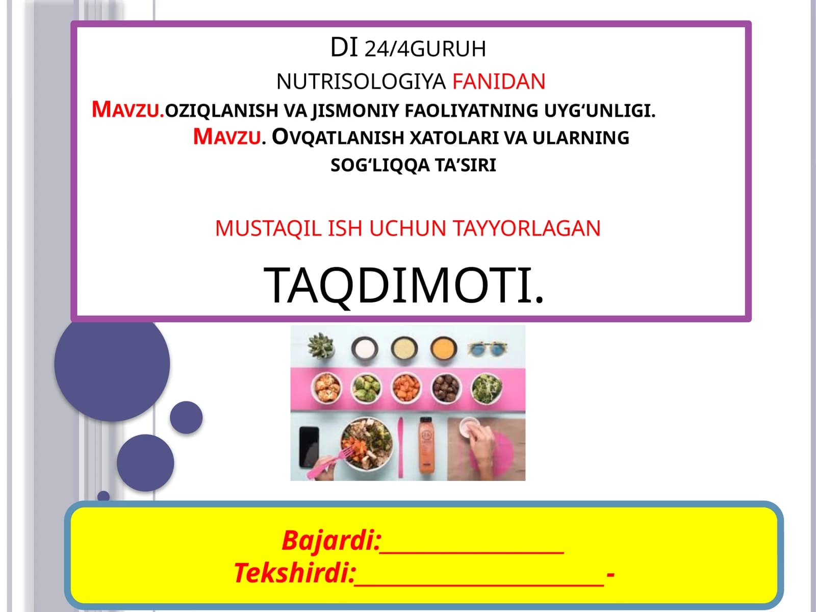 DI 24/4 guruh nutrisologiyafanidan