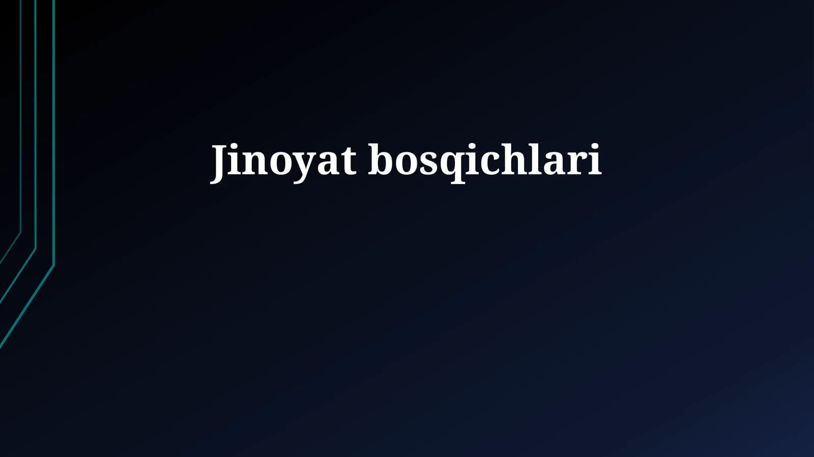 Jinoyat bosqichlari