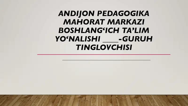 Boshlang'ich sinf texnalogiya darslarida mehnatga o'rgatish va innovatsion yondashish