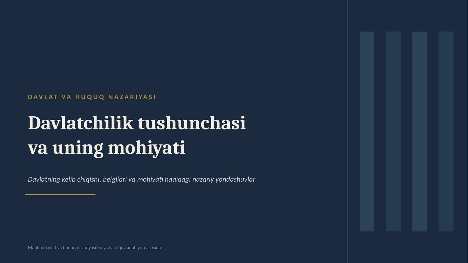 DAVLAT VA HUQUQ NAZARIYASI