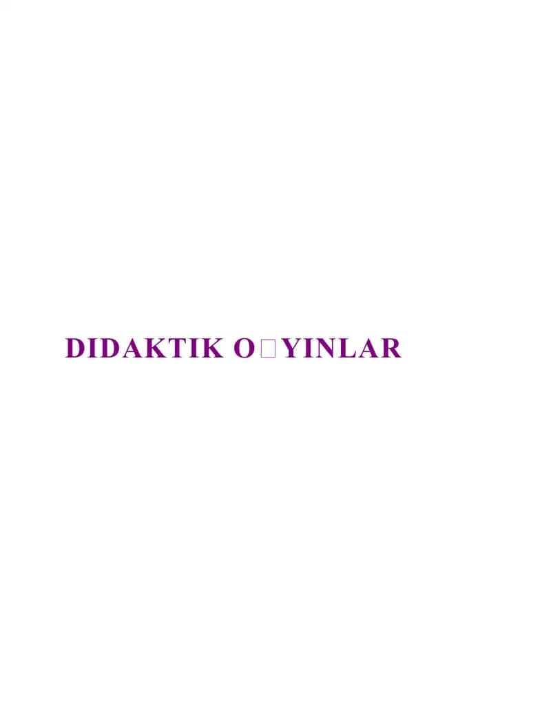 Didaktik O'yinlar
