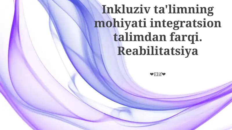 Inklyuziv ta'lim ta'rifi