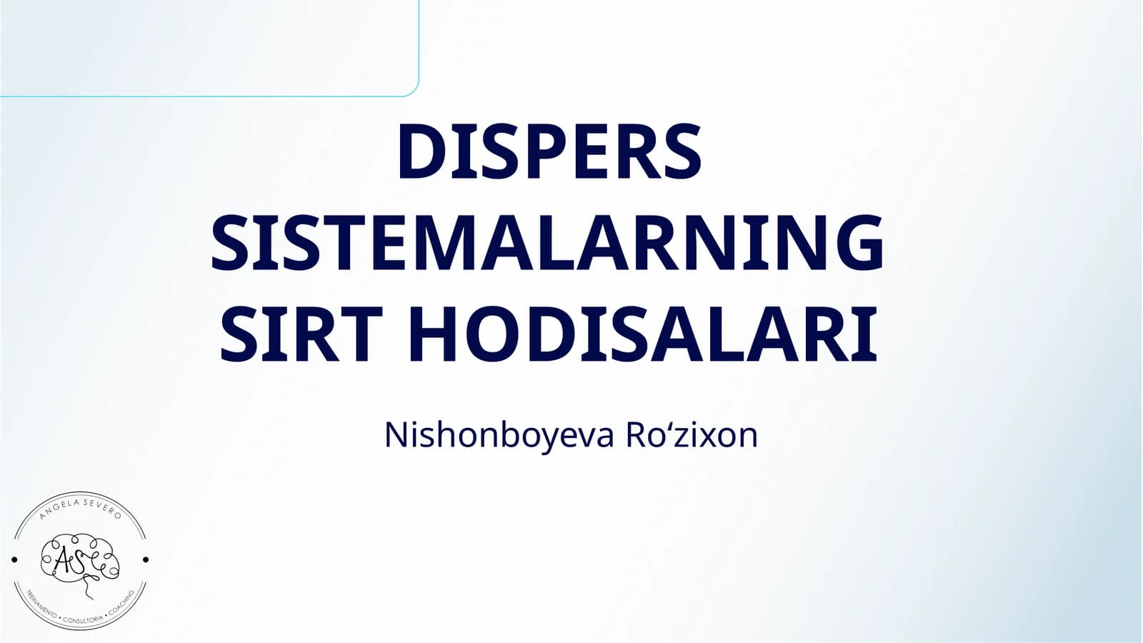 DISPERS SISTEMALARNING SIRT HODISALARI