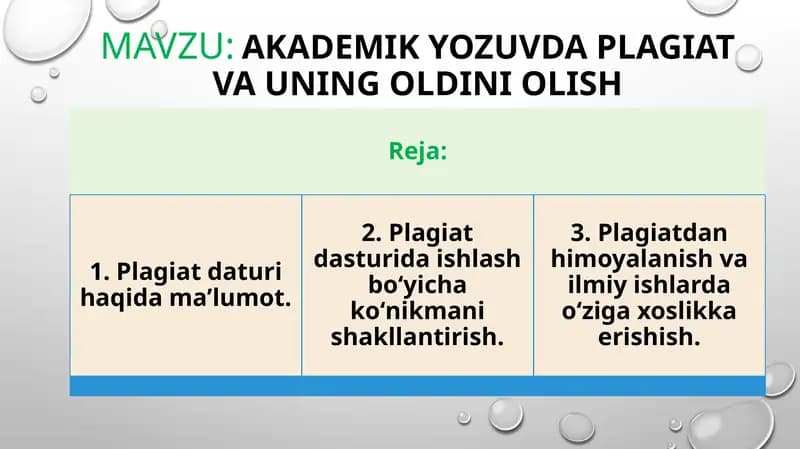 Akademik yozuvda plagiat va uning oldini olish