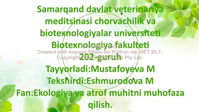 Orol va Orolboʻyi ekologik muammosi va mintaqaviy hamkorlik masalalari