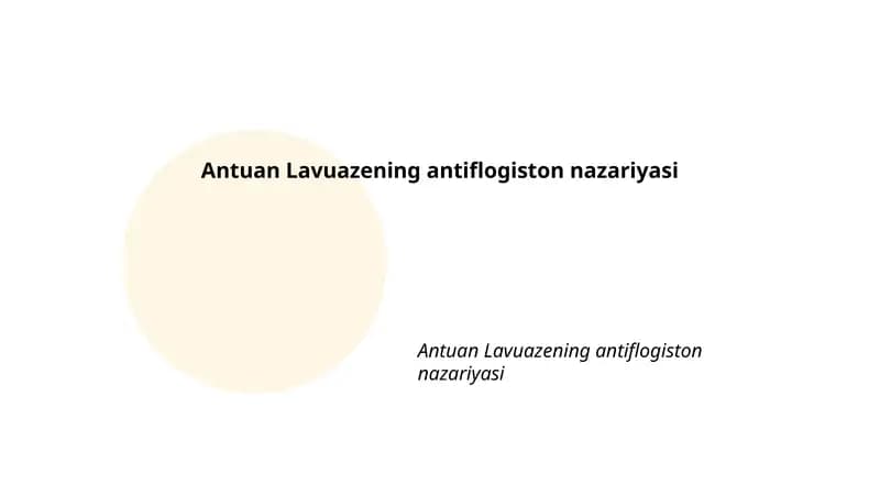 Antuan Lavuazening antiflogiston nazariyasi