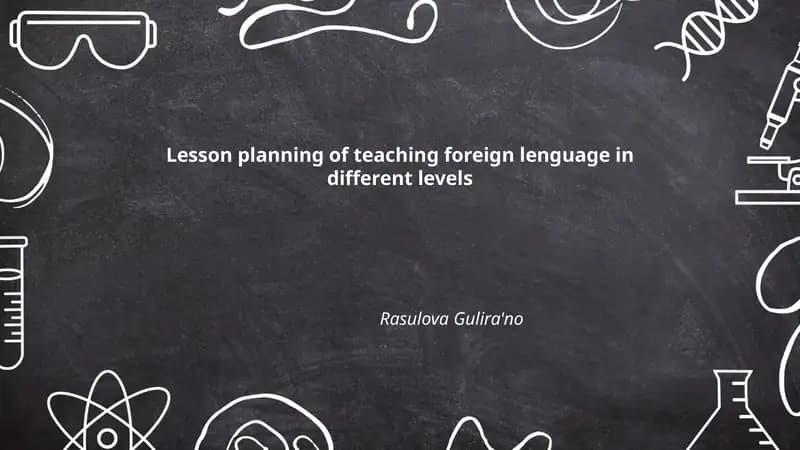 Lesson planning of teaching foreign lenguage in different levels