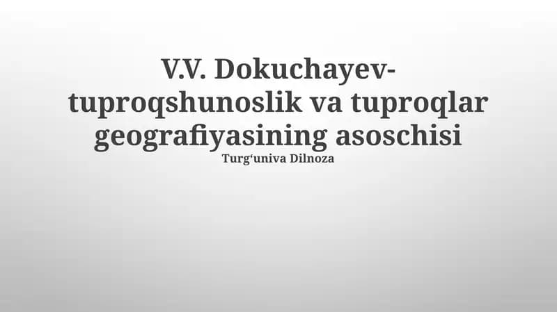 Tuproqning Tabiiy Zonalligi