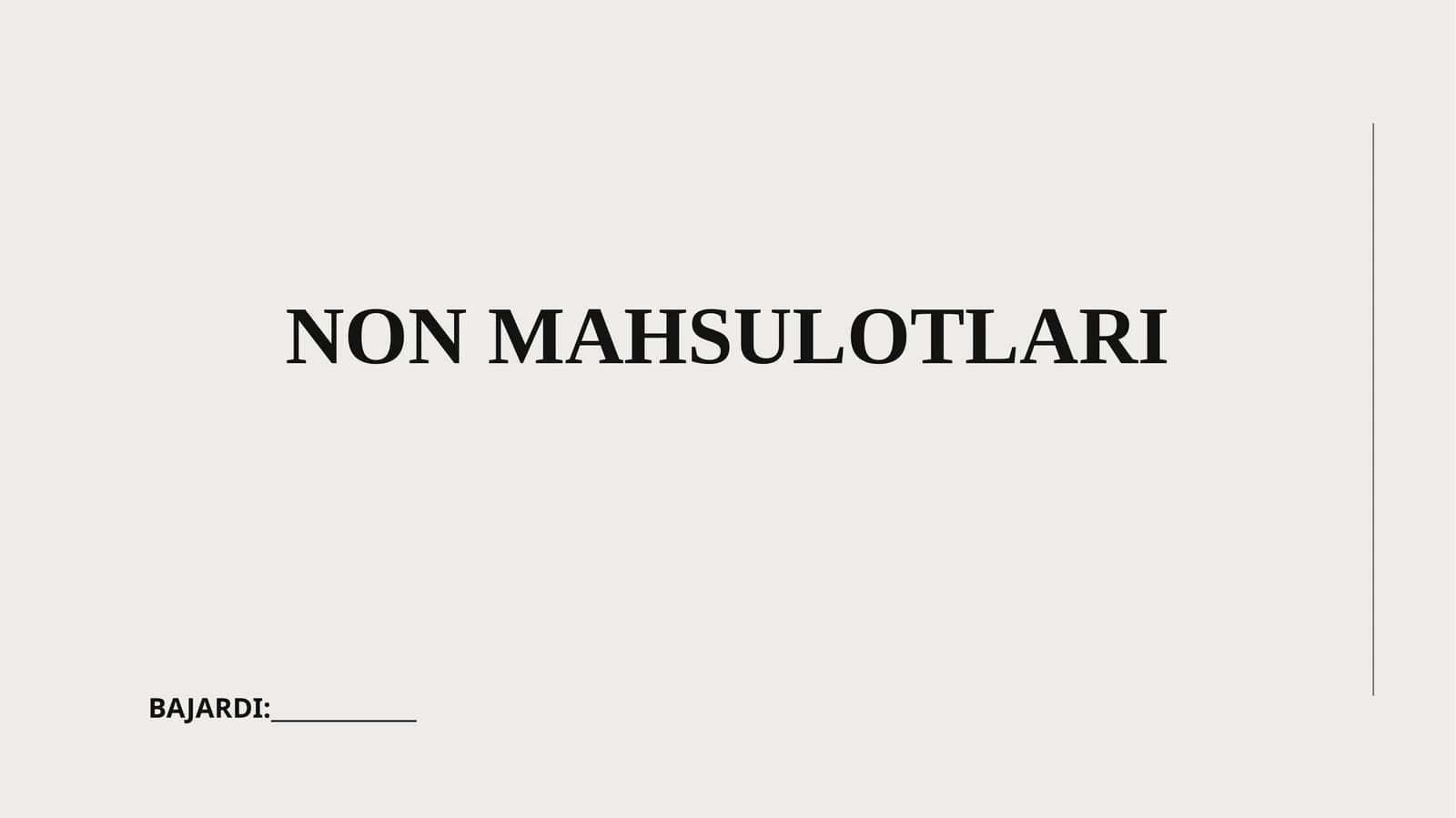 Non mahsulotlari