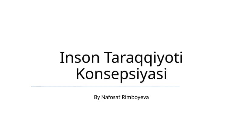 Inson Taraqqiyoti Konsepsiyasi