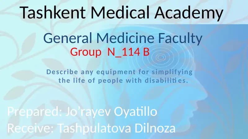 Assistive technology for people with disabilities