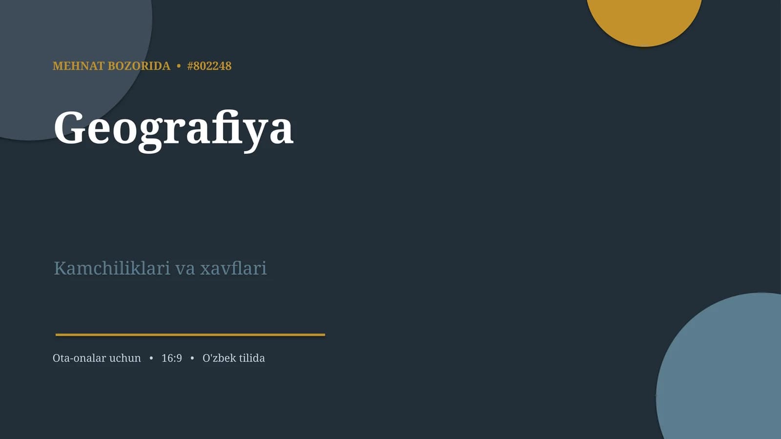 MEHNAT BOZORIDA • #802248