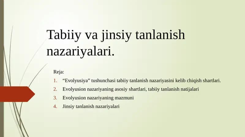 Evolyusiya tushunchasi