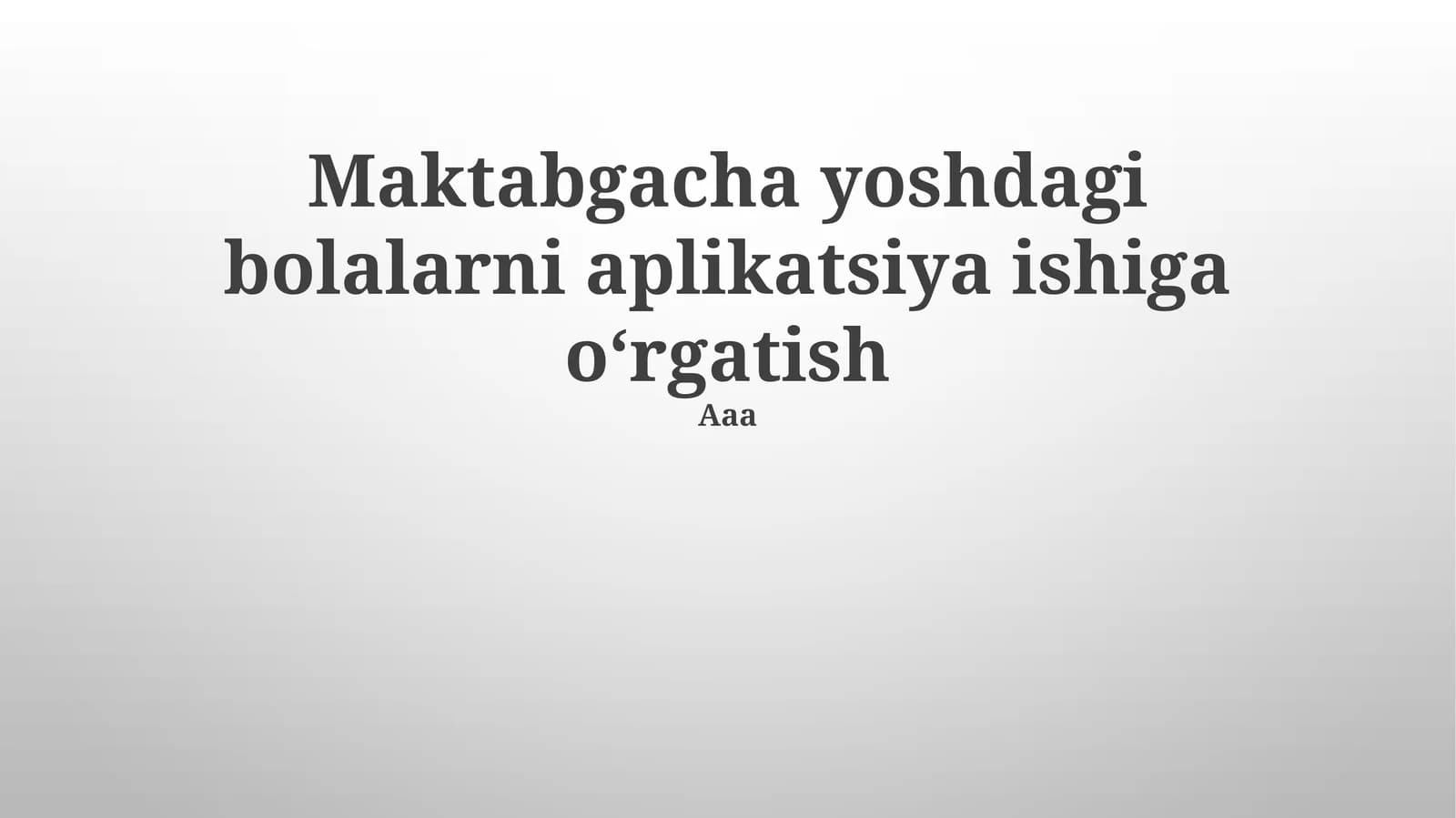 Maktabgacha yoshdagi bolalarni aplikatsiya ishiga oʻrgatish