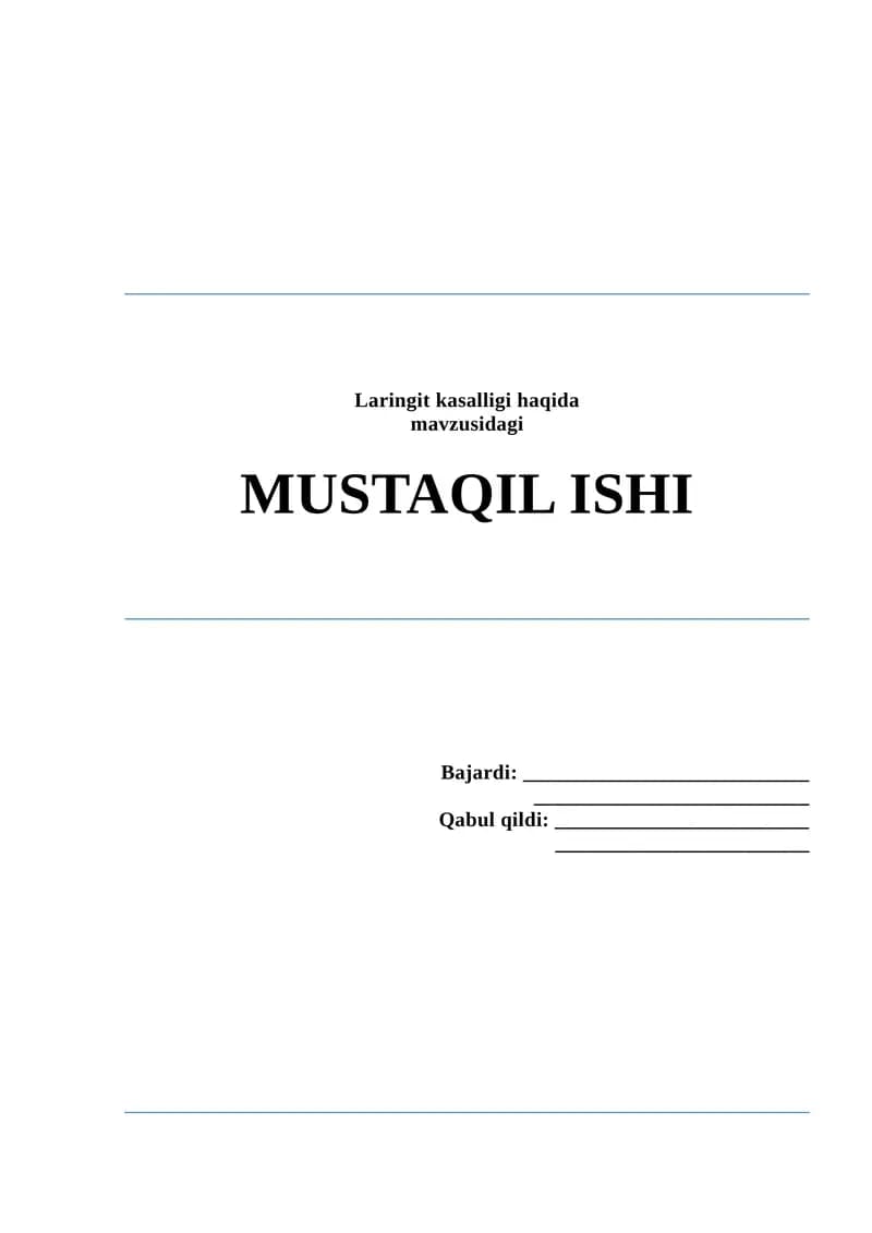 Laringit kasalligi haqida