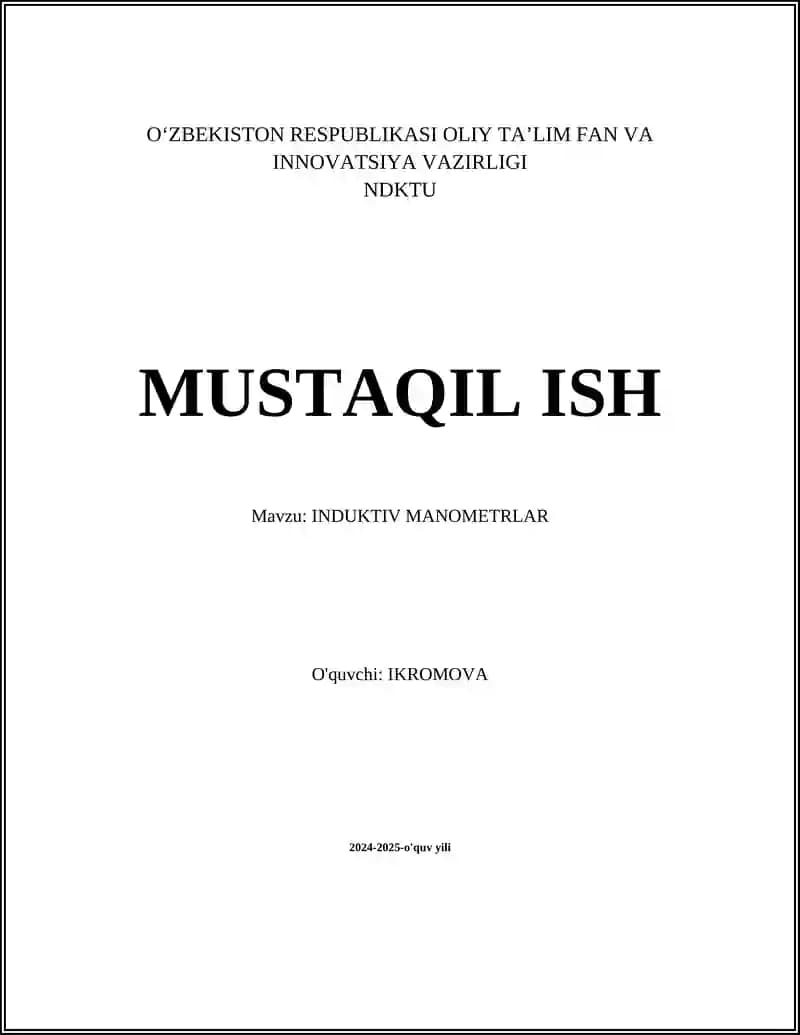 Induktiv manometrlar