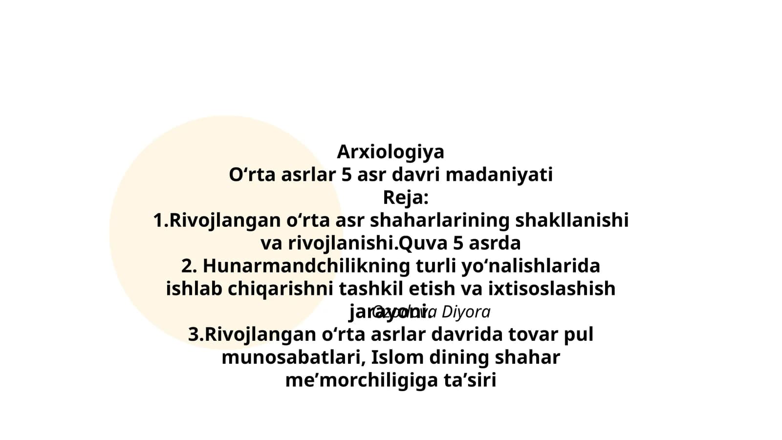 ArxiologiyaOʻrta asrlar 5 asr davri madaniyati