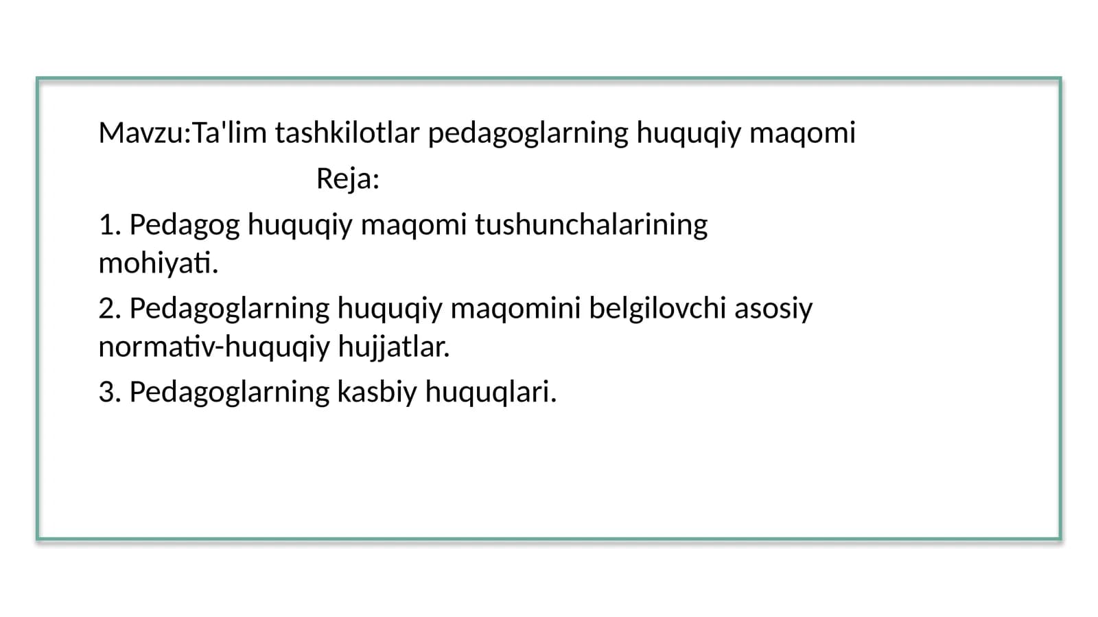 Pedagogika boʻyicha slayd