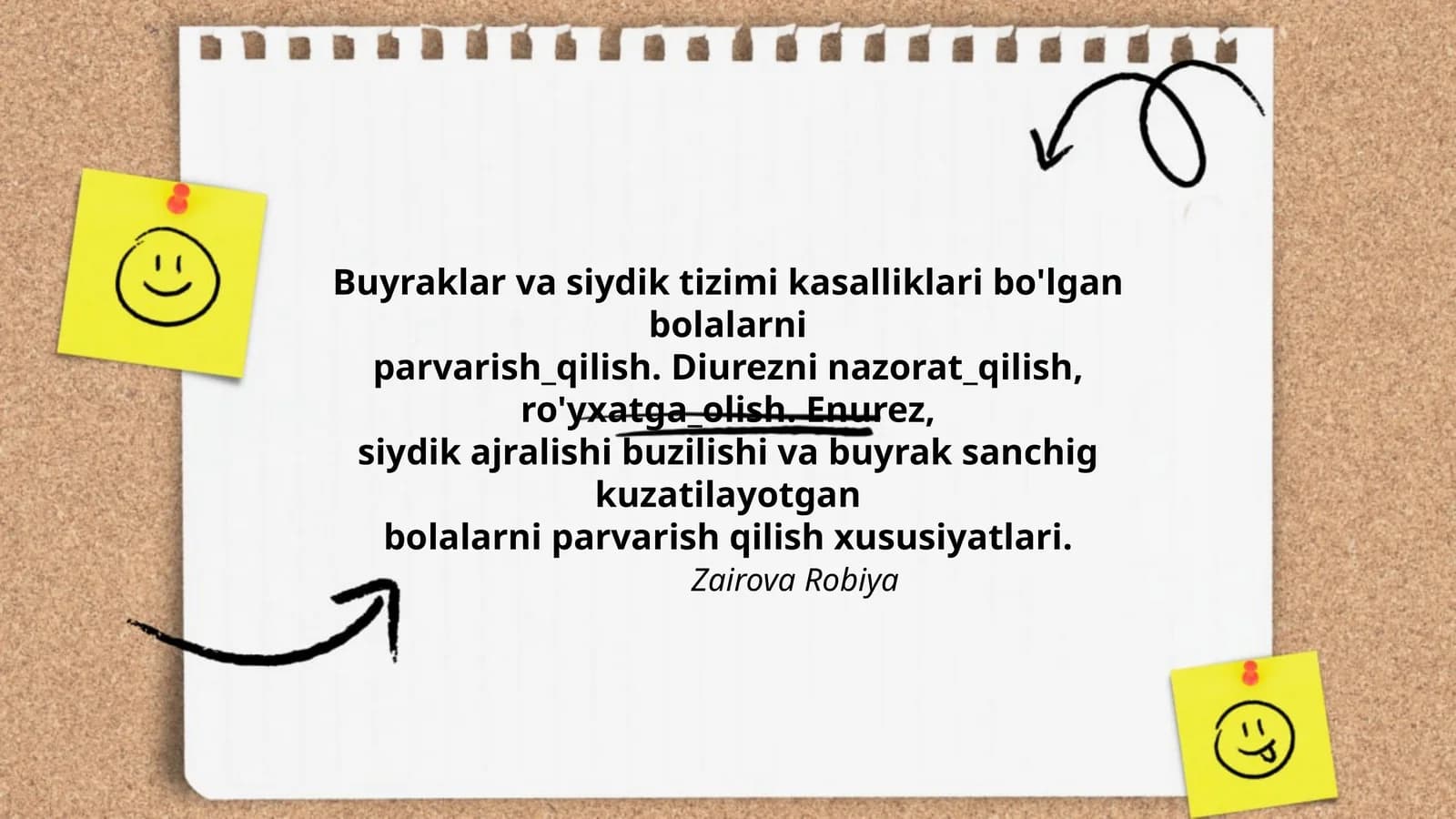 Buyraklar va siydik tizimi kasalliklari bo'lgan bolalarni parvarish_qilish