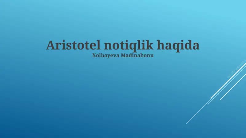 Aristotel notiqlik haqida