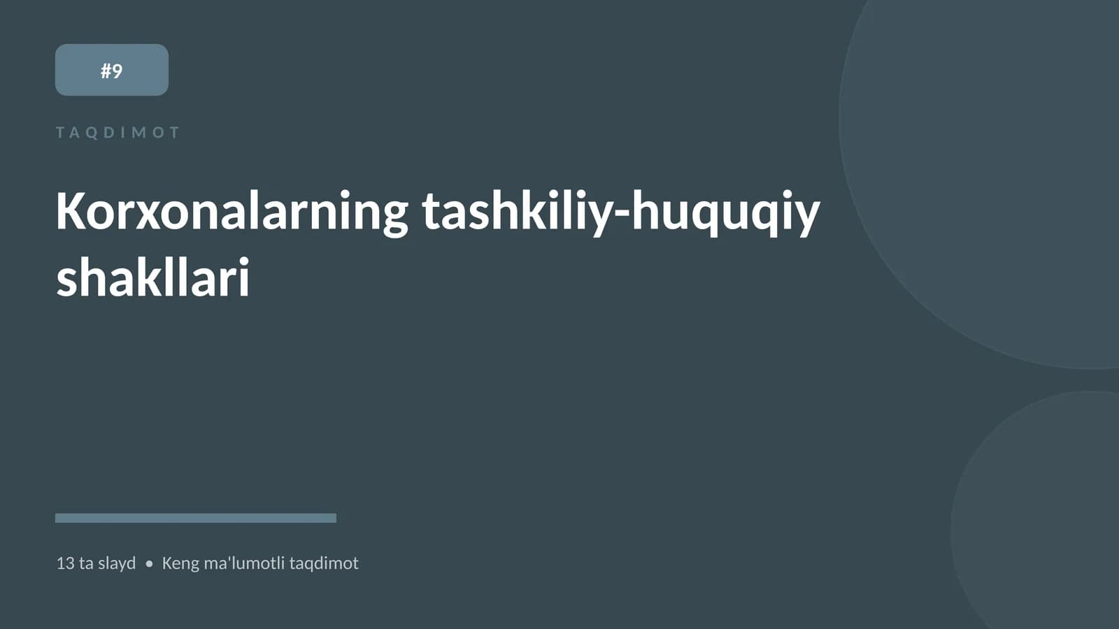 Korxonalarning tashkiliy-huquqiy shakllari