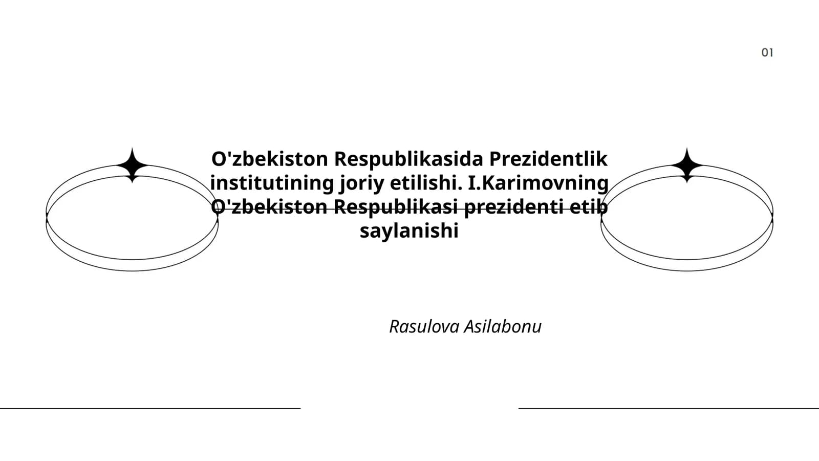 O'zbekiston Respublikasida Prezidentlik institutining tashkil etilishi