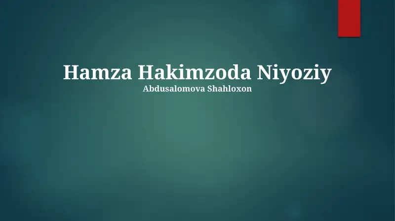 Hamza Hakimzoda Niyoziy