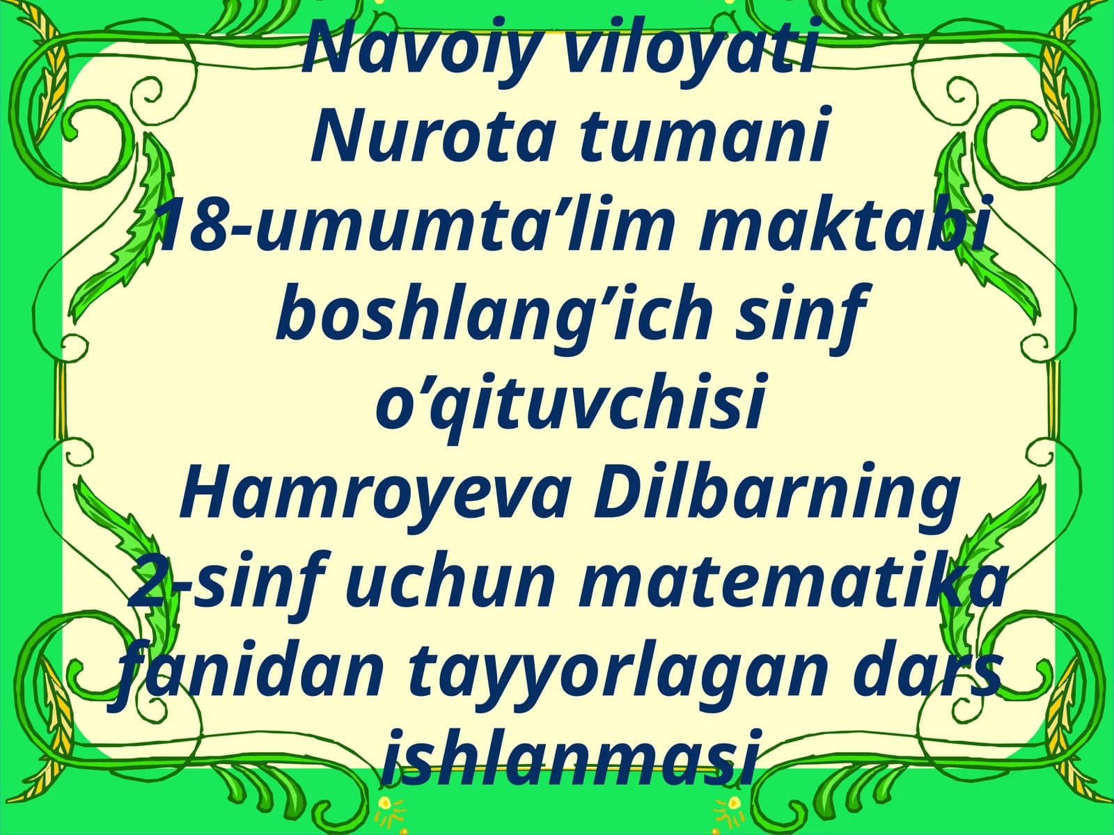 Ta’limiy maqsadlar