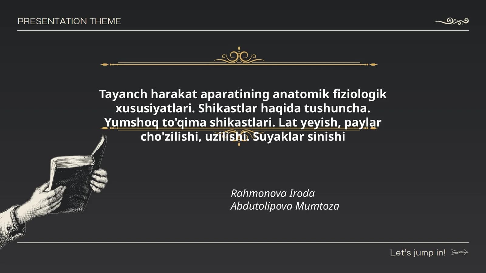 Tayanch harakat aparatining anatomik fiziologik xususiyatlari