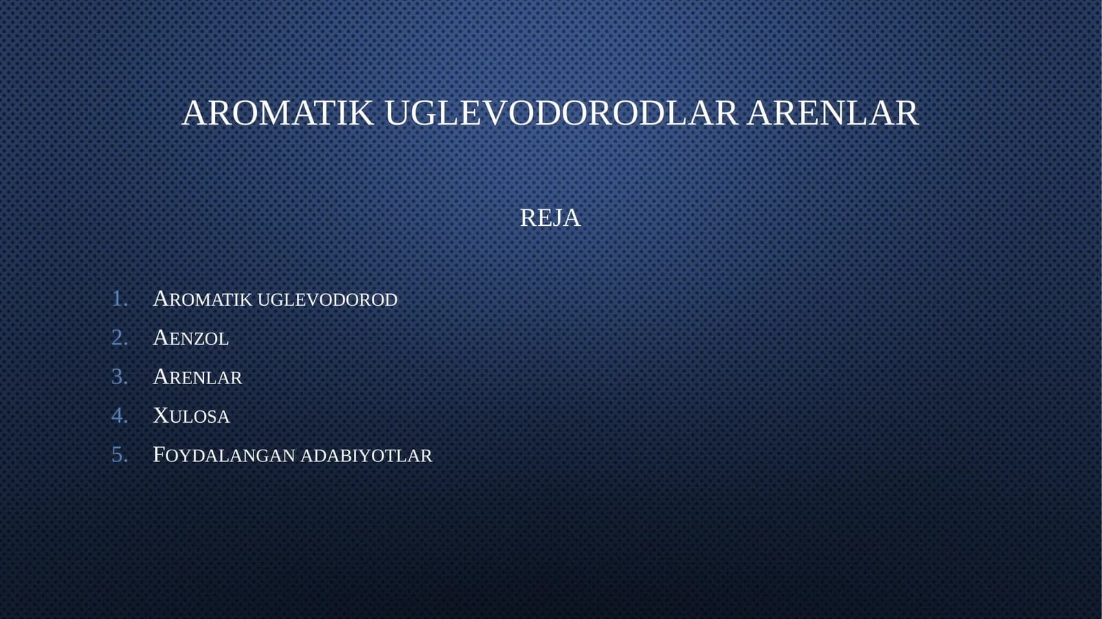 Aromatik uglevodorodlar arenlar