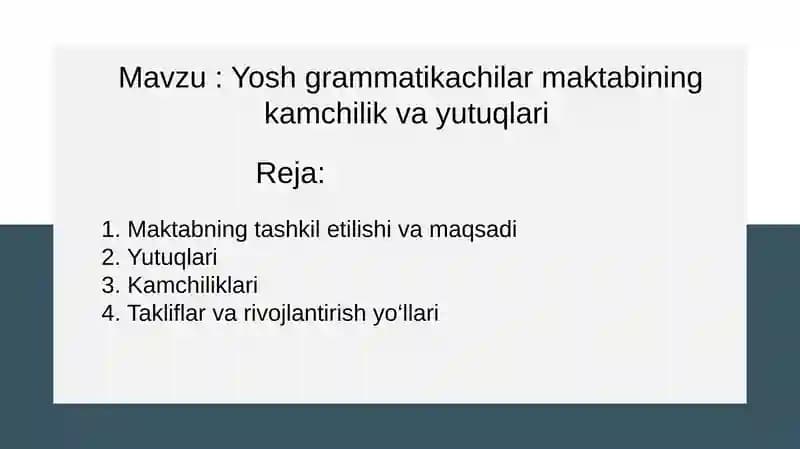 Yosh grammatikachilar maktabi
