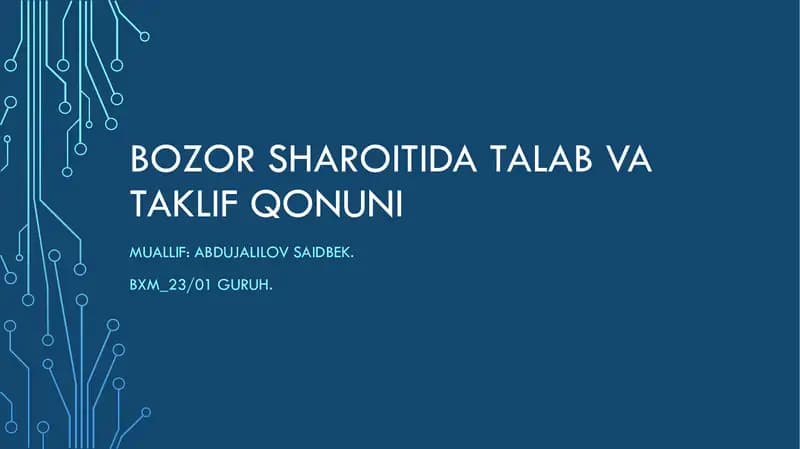 Talab va taklif qonuni: asosiy tushunchalar va iqtisodiy ahmiyat