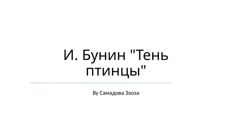 Тень птицы