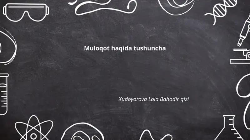 Muloqot Haqida Tushuncha