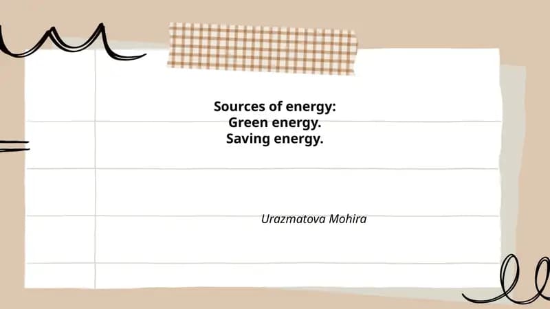 Sources of energy