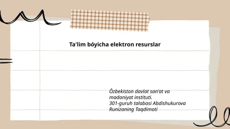 Ta'lim bóyicha elektron resurslar